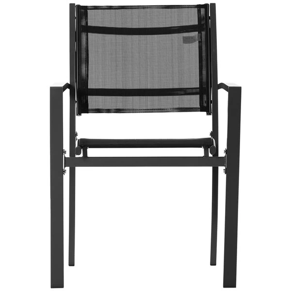 Ens. De Chaises De Salle à Manger Stationnaires Outsunny En Métal Noir Avec Assise Rigide, 2 Mcx 6 Ens. De Chaises De Salle à Manger Stationnaires Outsunny En Métal Noir Avec Assise Rigide, 2 Mcx – Image 4