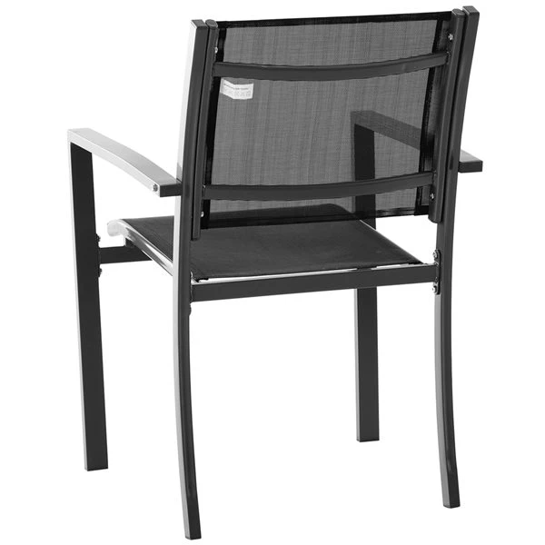 Ens. De Chaises De Salle à Manger Stationnaires Outsunny En Métal Noir Avec Assise Rigide, 2 Mcx 7 Ens. De Chaises De Salle à Manger Stationnaires Outsunny En Métal Noir Avec Assise Rigide, 2 Mcx – Image 5