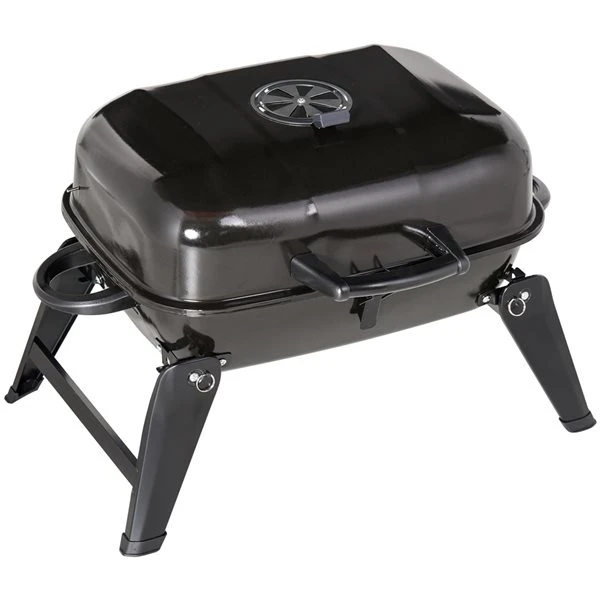 Barbecue Australien De Table Au Charbon Noir Outsunny De 23 po Avec Couvercle Facile à Soulever 6 Barbecue Australien De Table Au Charbon Noir Outsunny De 23 po Avec Couvercle Facile à Soulever – Image 4