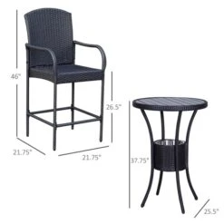 Ensemble Pour Le Patio De Style Bistro Par Outsunny Avec Cadre Brun Foncé, 3 Pièces 9 Ensemble Pour Le Patio De Style Bistro Par Outsunny Avec Cadre Brun Foncé, 3 Pièces -Outsunny 330932381 AlternateImage2 l