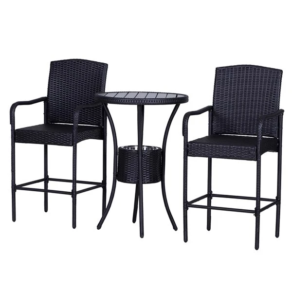 Ensemble Pour Le Patio De Style Bistro Par Outsunny Avec Cadre Brun Foncé, 3 Pièces 7 Ensemble Pour Le Patio De Style Bistro Par Outsunny Avec Cadre Brun Foncé, 3 Pièces – Image 5