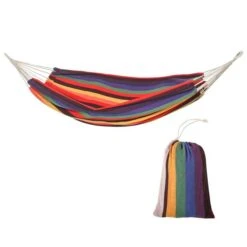 Hamac Multicolore Outsunny De 114 po X 59 po En Polyester Avec Sac De Transport