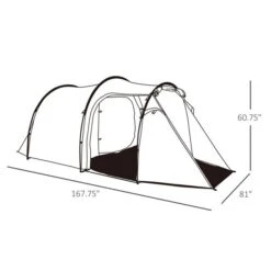 Tente De Camping Outsunny En Polyester Vert Foncé Avec Vestibule -Outsunny 330932405 AlternateImage2 l