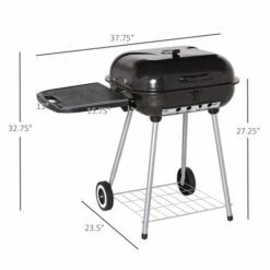 Barbecue Australien Au Charbon Portatif Noir Outsunny De 18 po Avec Roulettes -Outsunny 330932414 AlternateImage2 l