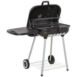Barbecue Australien Au Charbon Portatif Noir Outsunny De 18 po Avec Roulettes