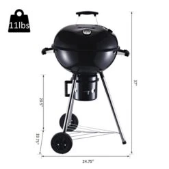 Barbecue Australien Au Charbon Autoportant Noir Outsunny De 18 1/2 Po Avec Roulettes 9 Barbecue Australien Au Charbon Autoportant Noir Outsunny De 18 1/2 Po Avec Roulettes -Outsunny 330932419 AlternateImage2 l