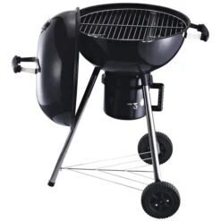 Barbecue Australien Au Charbon Autoportant Noir Outsunny De 18 1/2 Po Avec Roulettes