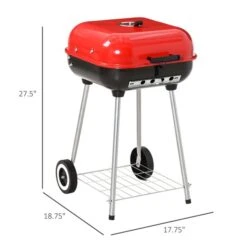 Barbecue Australien Au Charbon Portatif Rouge Outsunny De 18 po Avec Roulettes 9 Barbecue Australien Au Charbon Portatif Rouge Outsunny De 18 po Avec Roulettes -Outsunny 330932428 AlternateImage2 l