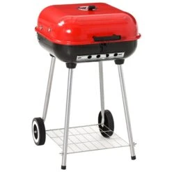 Barbecue Australien Au Charbon Portatif Rouge Outsunny De 18 po Avec Roulettes 10 Barbecue Australien Au Charbon Portatif Rouge Outsunny De 18 po Avec Roulettes -Outsunny 330932428 AlternateImage7 l