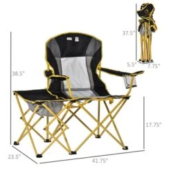 Chaise De Camping Pliante Outsunny Grise Et Jaune 8 Chaise De Camping Pliante Outsunny Grise Et Jaune -Outsunny 330932435 AlternateImage2 l