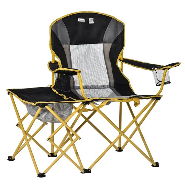 Chaise De Camping Pliante Outsunny Grise Et Jaune 3 Chaise De Camping Pliante Outsunny Grise Et Jaune