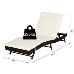 Chaise Longue Stationnaire Outsunny En Métal Et Rotin Brun Foncé Avec Assise Rembourrée Blanche Crémeuse 9 Chaise Longue Stationnaire Outsunny En Métal Et Rotin Brun Foncé Avec Assise Rembourrée Blanche Crémeuse -Outsunny 330932442 AlternateImage2 l