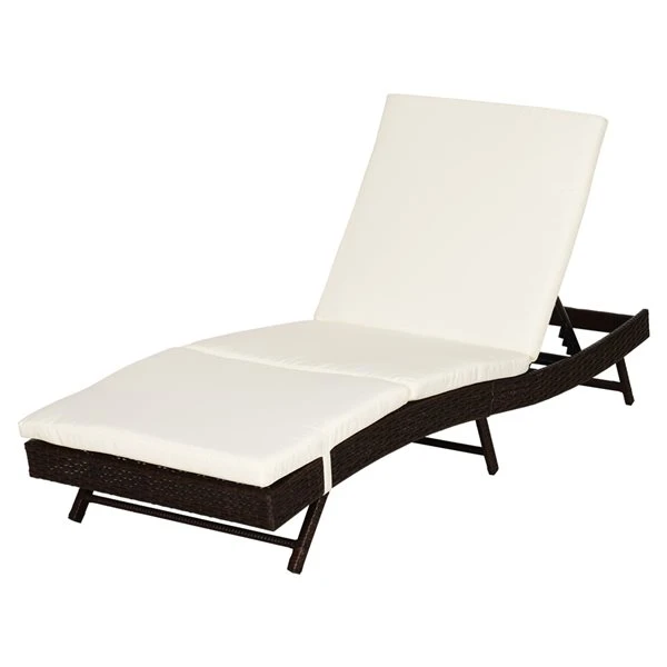 Chaise Longue Stationnaire Outsunny En Métal Et Rotin Brun Foncé Avec Assise Rembourrée Blanche Crémeuse 3 Chaise Longue Stationnaire Outsunny En Métal Et Rotin Brun Foncé Avec Assise Rembourrée Blanche Crémeuse