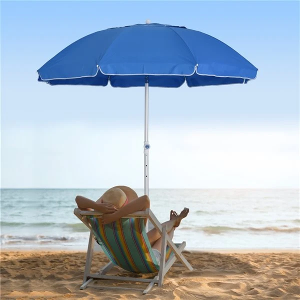 Parasol De Plage Par Outsunny De 6 pi Bleu 4 Parasol De Plage Par Outsunny De 6 pi Bleu – Image 2
