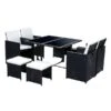 Ensemble De Salle à Manger Pour Le Patio Par Outsunny Avec Cadre Noir Et Coussins Blancs, 9 Pièces -Outsunny 330932457 MainImage 001 l