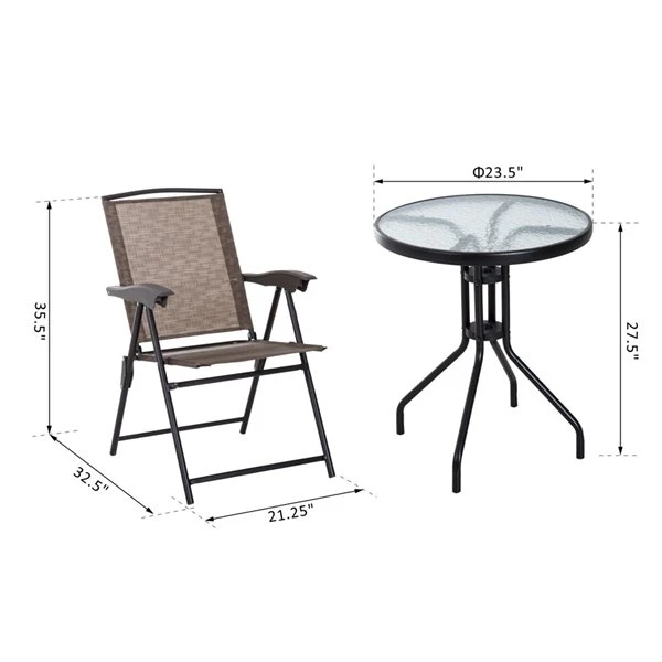 Ensemble Pour Le Patio Par Outsunny De Style Bistro Avec Cadre Brun, 3 Pièces 5 Ensemble Pour Le Patio Par Outsunny De Style Bistro Avec Cadre Brun, 3 Pièces – Image 3