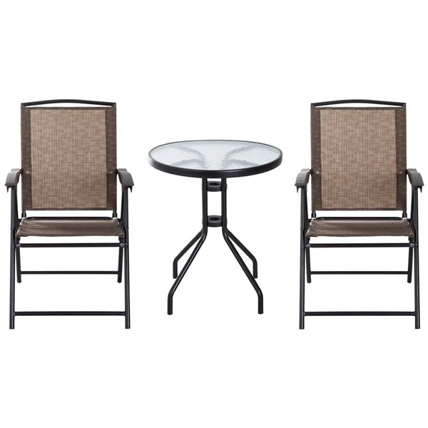 Ensemble Pour Le Patio Par Outsunny De Style Bistro Avec Cadre Brun, 3 Pièces 7 Ensemble Pour Le Patio Par Outsunny De Style Bistro Avec Cadre Brun, 3 Pièces – Image 5