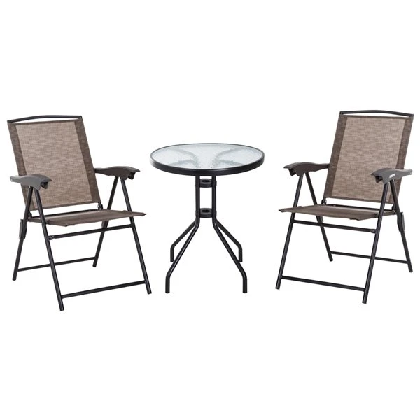 Ensemble Pour Le Patio Par Outsunny De Style Bistro Avec Cadre Brun, 3 Pièces 3 Ensemble Pour Le Patio Par Outsunny De Style Bistro Avec Cadre Brun, 3 Pièces