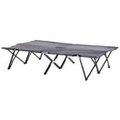 Très Grand Lit De Camp Pliant Par Outsunny En Polyester Gris Pour 2 personnes