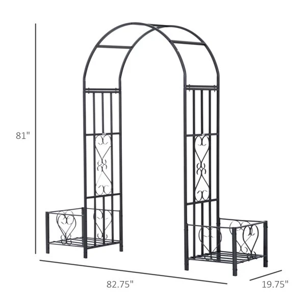 Tonnelle De Jardin Outsunny De 19,7 Pi L. X 81,1 Pi H., Noir 5 Tonnelle De Jardin Outsunny De 19,7 Pi L. X 81,1 Pi H., Noir – Image 3