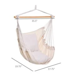 Chaise-hamac Crème Outsunny De 39 1/4 Po En Polyester Avec Coussins 9 Chaise-hamac Crème Outsunny De 39 1/4 Po En Polyester Avec Coussins -Outsunny 330932482 AlternateImage2 l