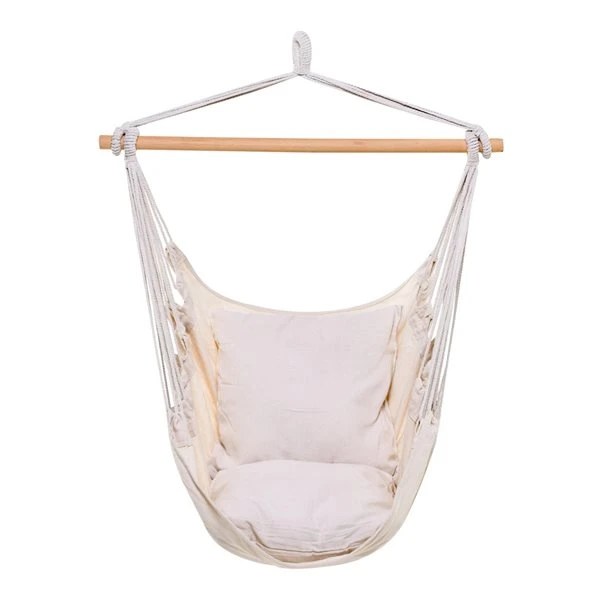Chaise-hamac Crème Outsunny De 39 1/4 Po En Polyester Avec Coussins 6 Chaise-hamac Crème Outsunny De 39 1/4 Po En Polyester Avec Coussins – Image 4