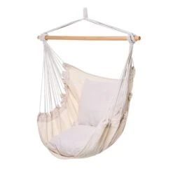 Chaise-hamac Crème Outsunny De 39 1/4 Po En Polyester Avec Coussins