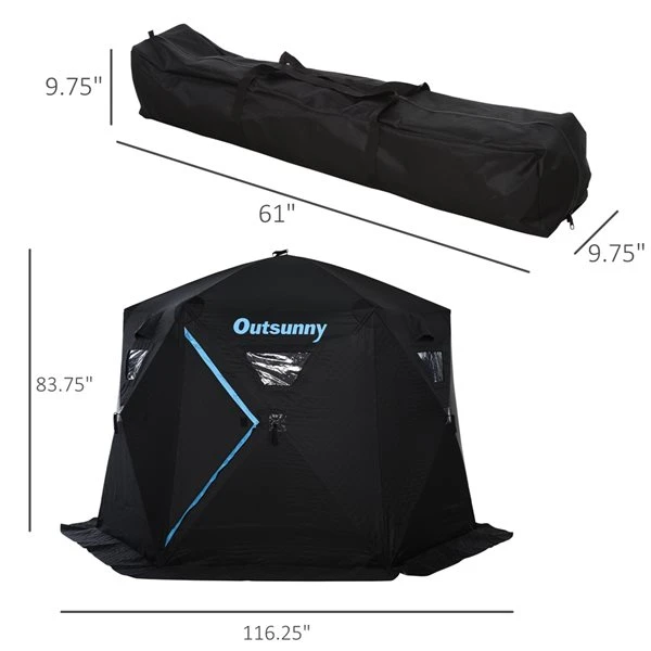Tente De Pêche Sur Glace Portable Outsunny En Oxford Pour 6 Personnes 5 Tente De Pêche Sur Glace Portable Outsunny En Oxford Pour 6 Personnes – Image 3