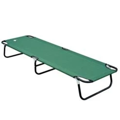 Grand Lit De Camp Pliant Et Portable Par Outsunny En Polyester Vert