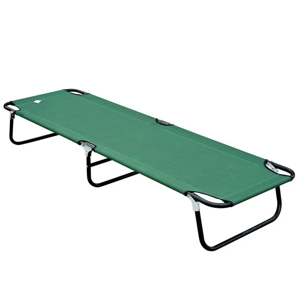 Grand Lit De Camp Pliant Et Portable Par Outsunny En Polyester Vert 3 Grand Lit De Camp Pliant Et Portable Par Outsunny En Polyester Vert