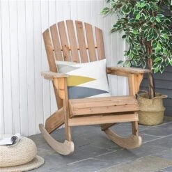Chaise à Bascule Adirondack Outsunny En Bois Avec Siège En Lattes -Outsunny 330932509 AlternateImage1 l