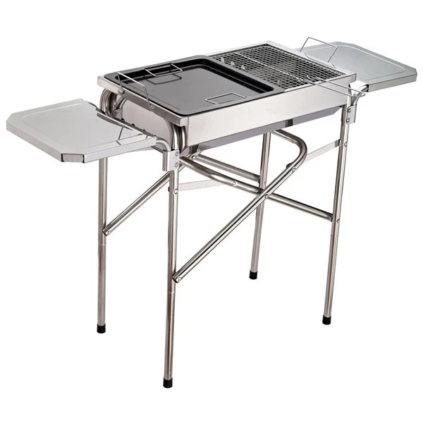 Barbecue Au Charbon Pliable Outsunny En Acier Inoxydable Avec Tablette Latérale Amovible 6 Barbecue Au Charbon Pliable Outsunny En Acier Inoxydable Avec Tablette Latérale Amovible – Image 4