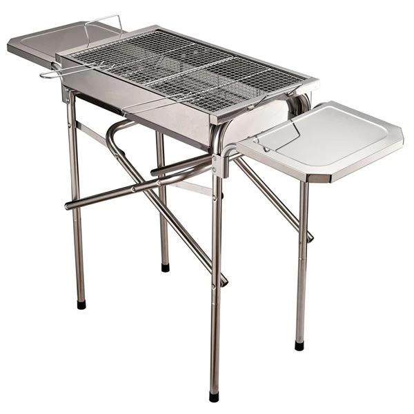 Barbecue Au Charbon Pliable Outsunny En Acier Inoxydable Avec Tablette Latérale Amovible 7 Barbecue Au Charbon Pliable Outsunny En Acier Inoxydable Avec Tablette Latérale Amovible – Image 5