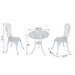 Ensemble Pour Le Patio De Style Bistro Par Outsunny Avec Cadre Blanc, 3 Pièces 9 Ensemble Pour Le Patio De Style Bistro Par Outsunny Avec Cadre Blanc, 3 Pièces -Outsunny 330932525 AlternateImage2 l