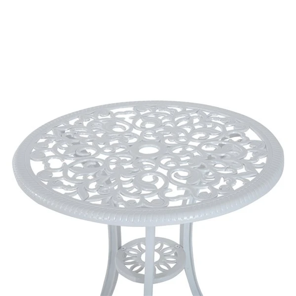 Ensemble Pour Le Patio De Style Bistro Par Outsunny Avec Cadre Blanc, 3 Pièces 7 Ensemble Pour Le Patio De Style Bistro Par Outsunny Avec Cadre Blanc, 3 Pièces – Image 5