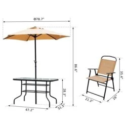 Ensemble De Salle à Manger Beige Pour Le Patio Par Outsunny Avec Cadre Noir, 8 Pièces -Outsunny 330932532 AlternateImage2 l