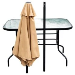 Ensemble De Salle à Manger Beige Pour Le Patio Par Outsunny Avec Cadre Noir, 8 Pièces -Outsunny 330932532 AlternateImage5 l