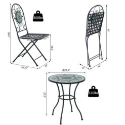 Ensemble Pour Le Patio Par Outsunny De Style Bistro En Métal, 3 Pièces 8 Ensemble Pour Le Patio Par Outsunny De Style Bistro En Métal, 3 Pièces -Outsunny 330932558 AlternateImage2 l