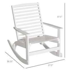 Chaise à Bascule Outsunny En Bois Blanc Avec Siège En Lattes 9 Chaise à Bascule Outsunny En Bois Blanc Avec Siège En Lattes -Outsunny 330932562 AlternateImage2 l