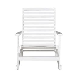 Chaise à Bascule Outsunny En Bois Blanc Avec Siège En Lattes 10 Chaise à Bascule Outsunny En Bois Blanc Avec Siège En Lattes -Outsunny 330932562 AlternateImage6 l