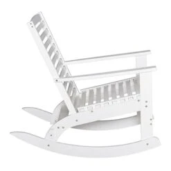 Chaise à Bascule Outsunny En Bois Blanc Avec Siège En Lattes 11 Chaise à Bascule Outsunny En Bois Blanc Avec Siège En Lattes -Outsunny 330932562 AlternateImage7 l