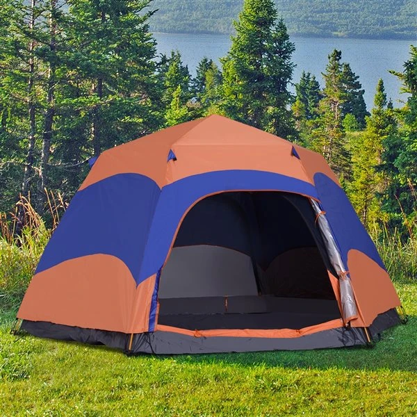 Tente De Camping Outsunny à Double Couche En Polyester Pour 6 Personnes 4 Tente De Camping Outsunny à Double Couche En Polyester Pour 6 Personnes – Image 2