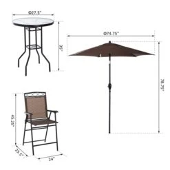 Ensemble Pour Le Patio De Style Bistro Par Outsunny Avec Cadre Brun, 4 Pièces 9 Ensemble Pour Le Patio De Style Bistro Par Outsunny Avec Cadre Brun, 4 Pièces -Outsunny 330932570 AlternateImage2 l