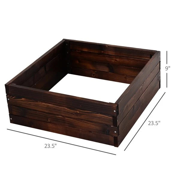 Jardinière Surélevée Outsunny Brune De 23,5 Po L. X 23,5 Po L. X 9 Po H. 5 Jardinière Surélevée Outsunny Brune De 23,5 Po L. X 23,5 Po L. X 9 Po H. – Image 3