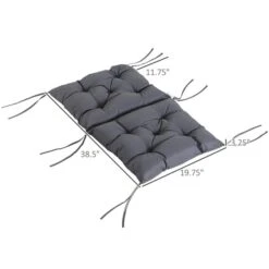 Coussins Gris Résistants à L'eau Pour Chaise Outsunny En Polyester Avec Dossier, Ensemble De 2 -Outsunny 330951195 AlternateImage2 l