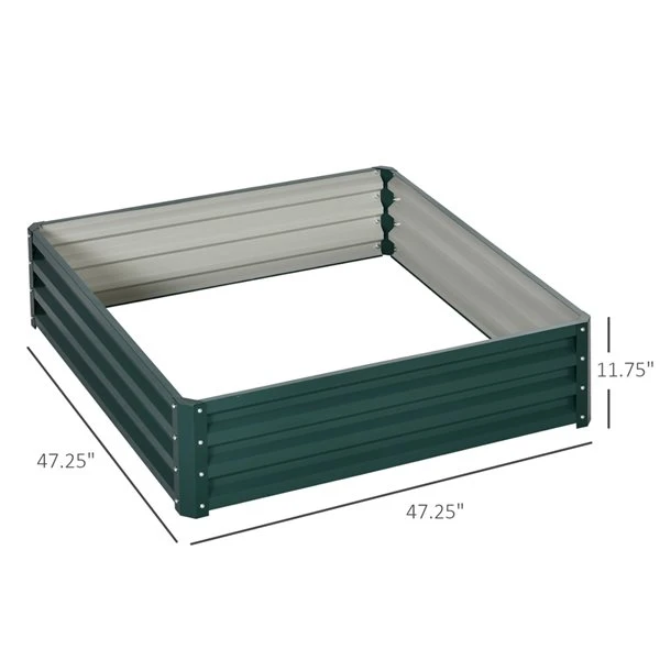 Jardinière Surélevée Outsunny Verte De 47,25 Po L. X 47,5 Po L. X 11, 75 Po H. 5 Jardinière Surélevée Outsunny Verte De 47,25 Po L. X 47,5 Po L. X 11, 75 Po H. – Image 3