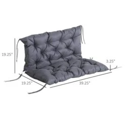 Coussin 2 Personnes Résistant à L'eau Pour Banc Outsunny En Polyester Gris Avec Dossier 7 Coussin 2 Personnes Résistant à L'eau Pour Banc Outsunny En Polyester Gris Avec Dossier -Outsunny 330951228 AlternateImage2 l