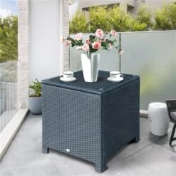 Table Basse Carrée Pour L'extérieur Outsunny En Rotin Avec Plateau En Verre 9 Table Basse Carrée Pour L'extérieur Outsunny En Rotin Avec Plateau En Verre -Outsunny 330951238 AlternateImage2 l