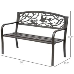 Banc De Jardin Outsunny En Fonte De 50 po L X 33,5 po H, Brun 7 Banc De Jardin Outsunny En Fonte De 50 po L X 33,5 po H, Brun -Outsunny 330951250 AlternateImage1 l