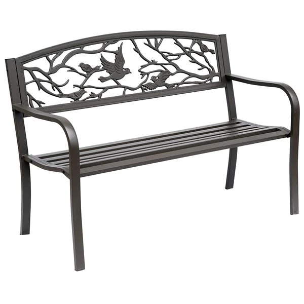 Banc De Jardin Outsunny En Fonte De 50 po L X 33,5 po H, Brun 3 Banc De Jardin Outsunny En Fonte De 50 po L X 33,5 po H, Brun